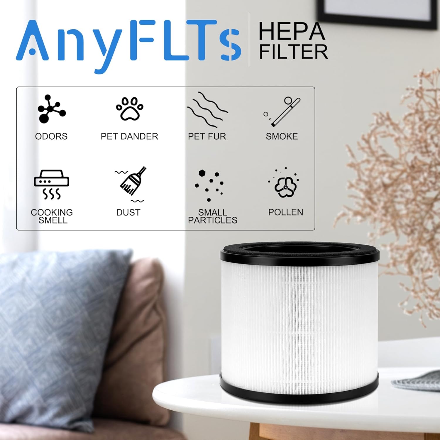 Paquete de 2 filtros de repuesto True HEPA, compatible con el purificador de aire Holmes True HEPA 360 HPA360W y purificador de aire Bionaire True