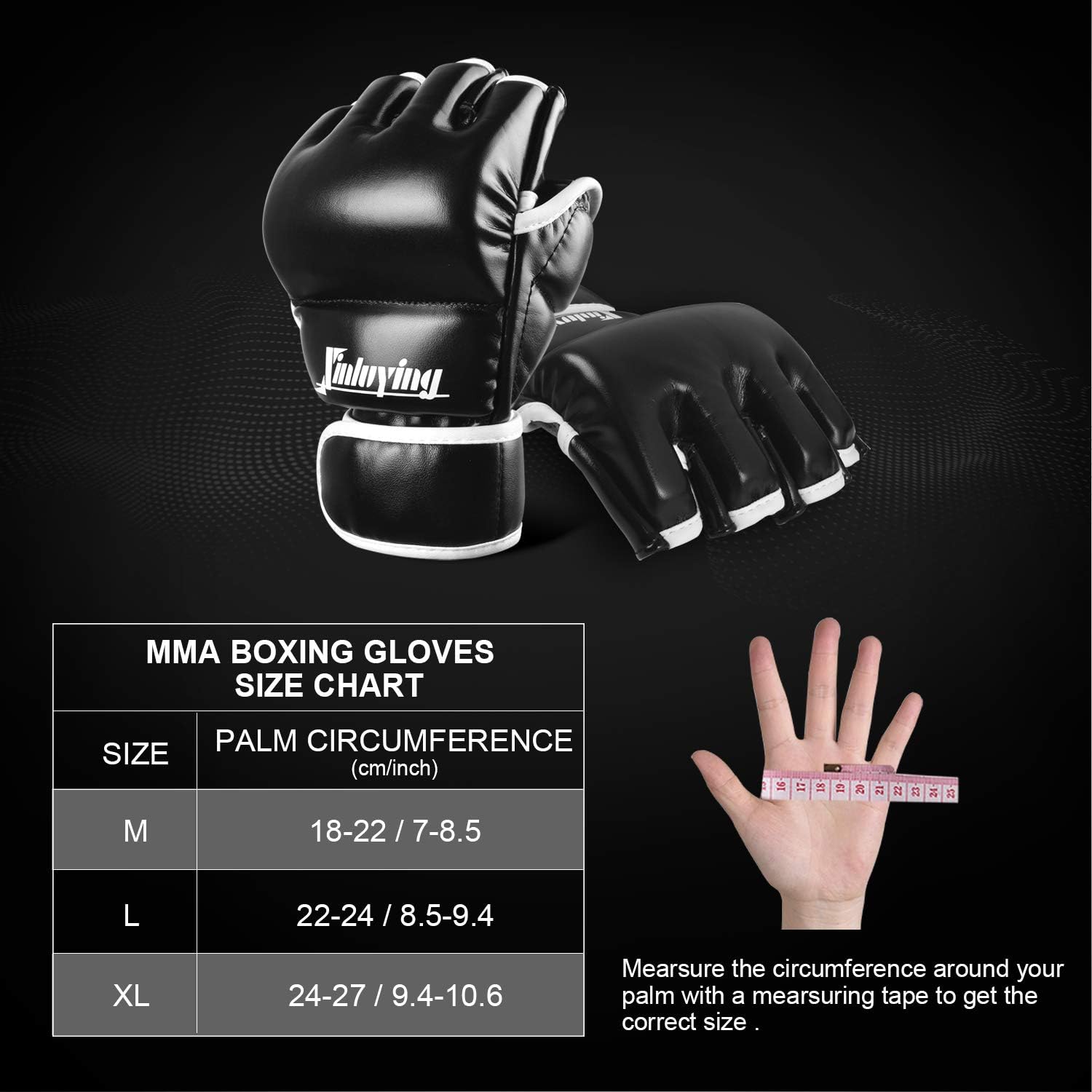 Xinluying Guantes de artes marciales de artes marciales, saco de boxeo UFC, medio guante para entrenamiento de boxeo para hombres y mujeres