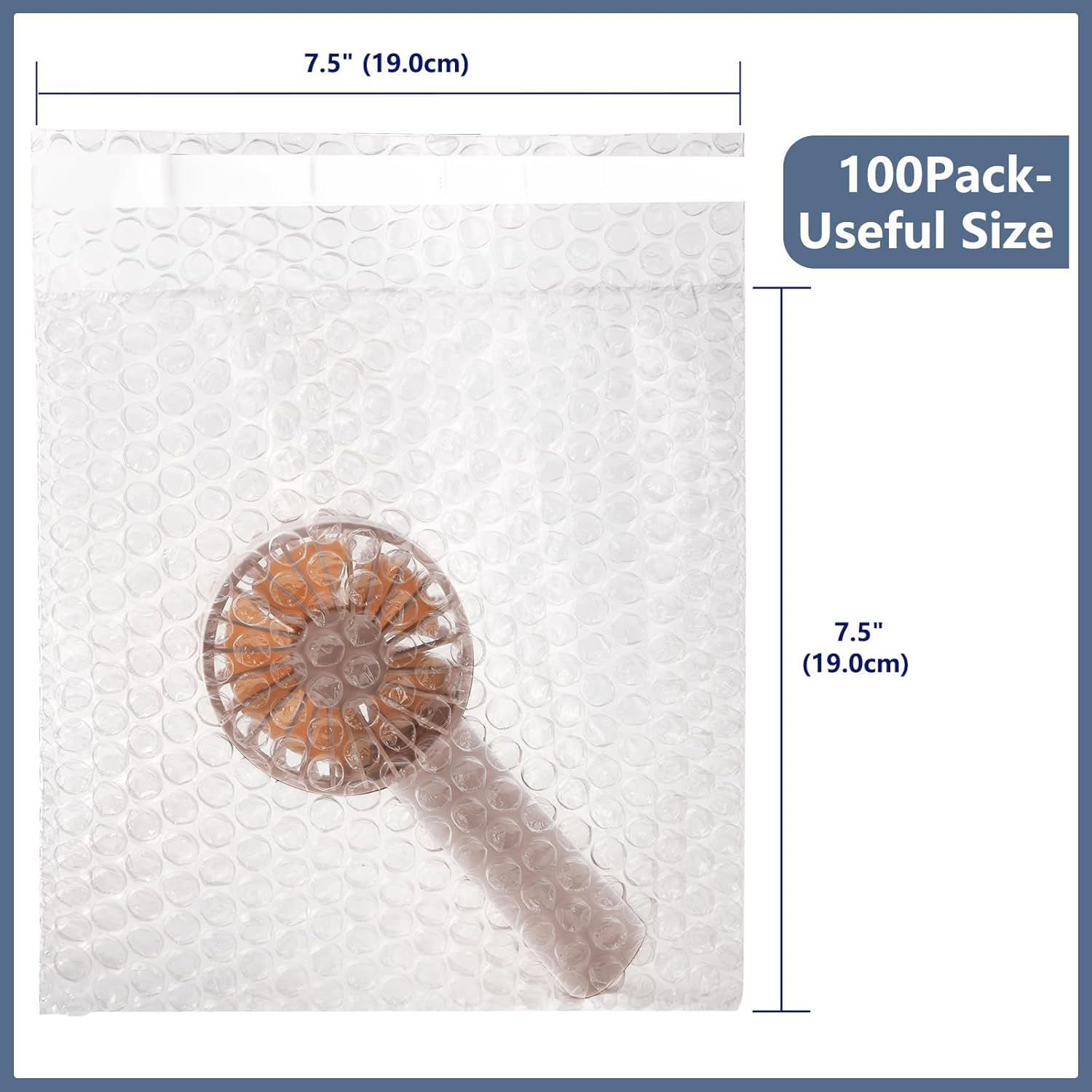 zmybcpack Paquete de 100 bolsas de burbujas autosellantes de 7.5 x 7.5 pulgadas, bolsas pequeñas de burbujas transparentes de doble pared para
