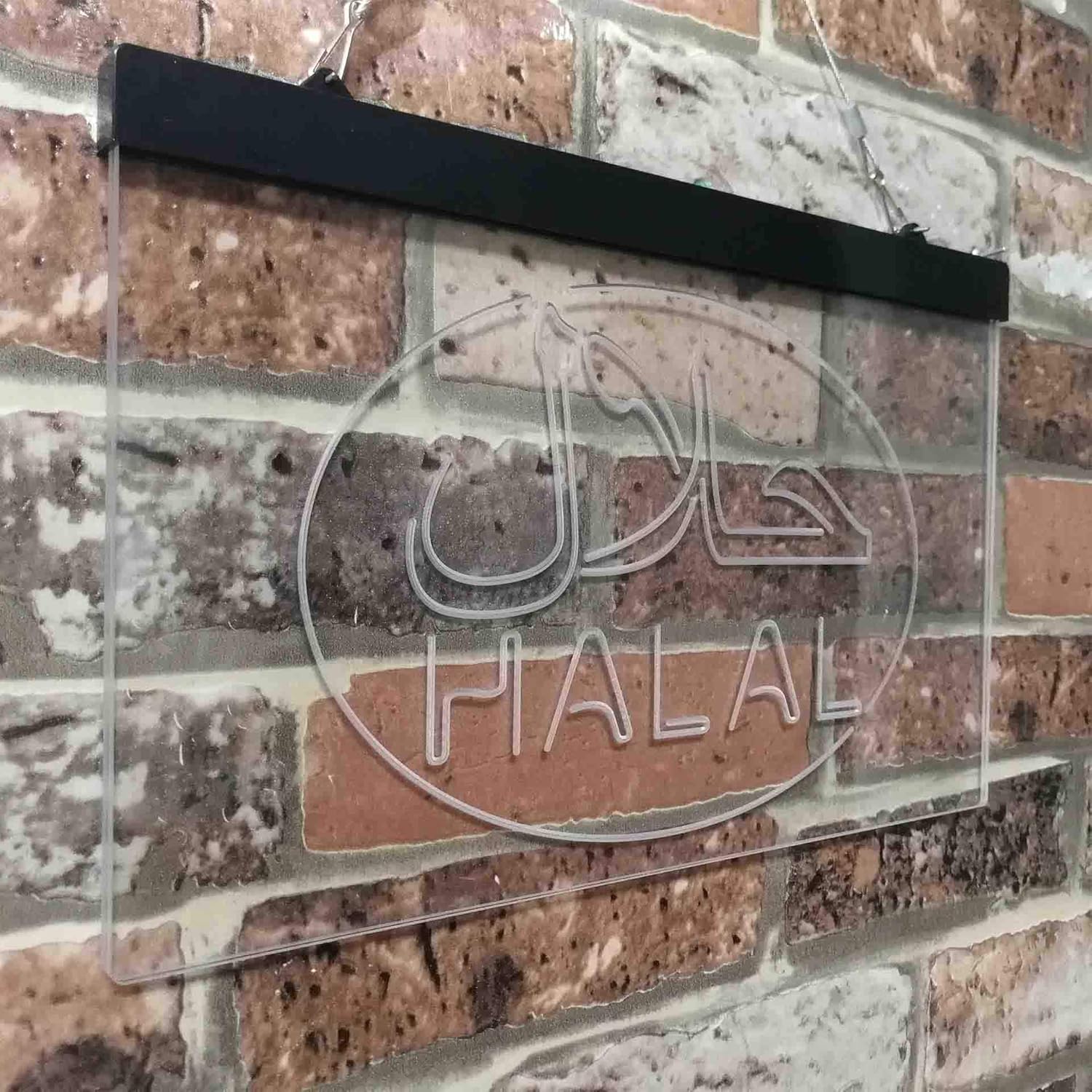 ADVPRO Halal Food Restaurante árabe Señal de neón LED de doble color, verde y rojo, 24 x 16 pulgadas st6s64-i3746-gr