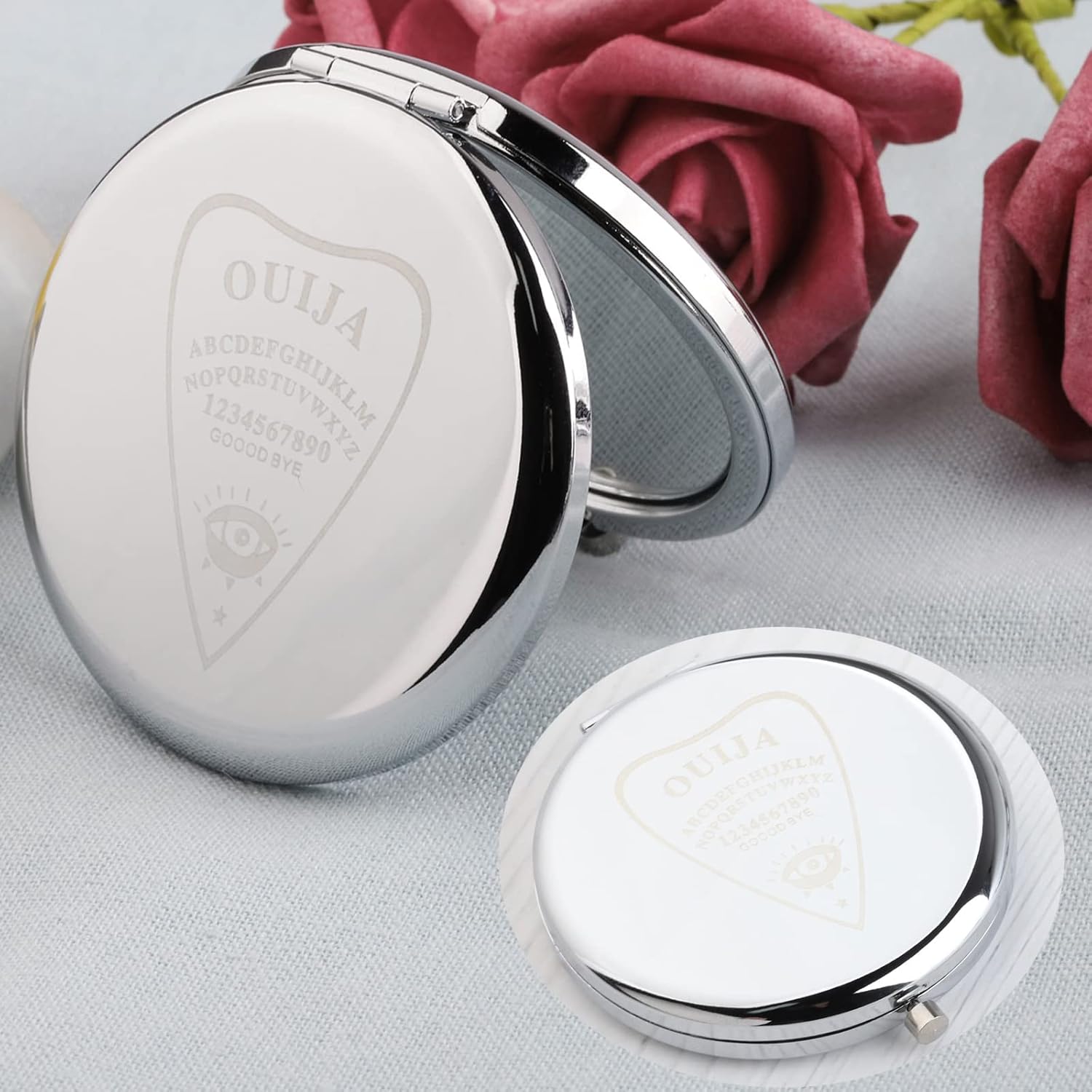 FEELMEM Ouija Espejo de maquillaje compacto regalo Oujia Board Gift Wiccan Jewelry Game Lover Gift Ouija Gamer Jewelry