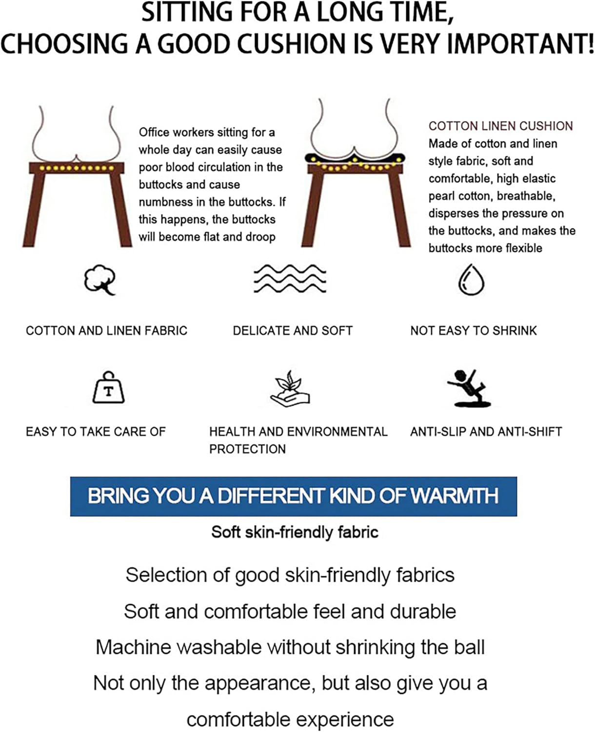 Cojines para sillas de comedor, paquete de 4, almohada a cuadros de búfalo, juego de 4, cojines de silla de comedor para cocina, sofá, oficina,