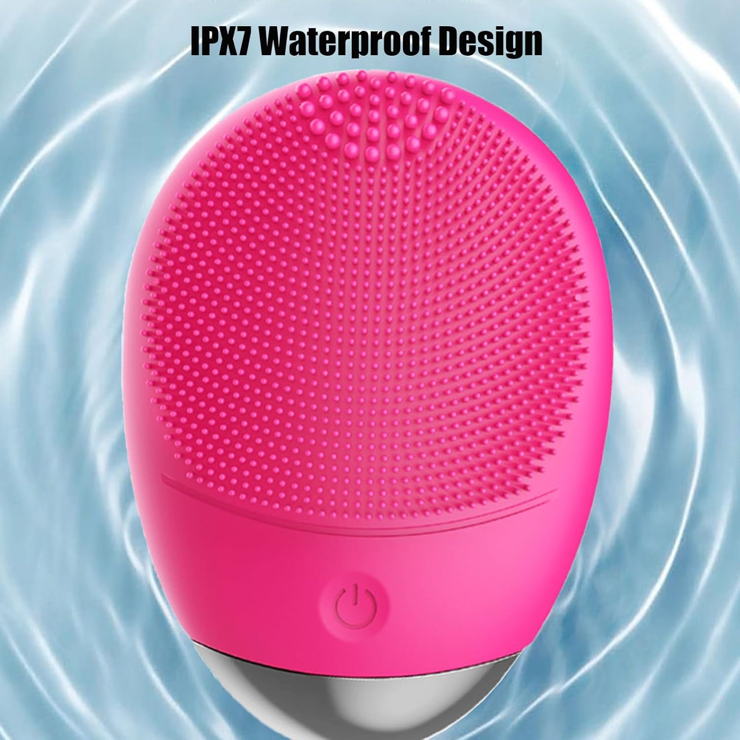 Facial Cleansing Brush, 3-in-1 Electric Soft Silicone Waterproof Face Scrubber, USB Rechargeable IPX7 Waterproof Sonic Vibrating Face Brush for Deep
