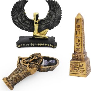 Kocris Casa Decoración para tanque de reptiles de peces egipcios antiguos (juego de 3) escultura de estatua de obelisco de momia, reptil, tortuga, Kocris Casa Decoración para tanque de reptiles de peces egipcios antiguos (juego de 3) escultura de estatua de obelisco de momia, reptil, tortuga,