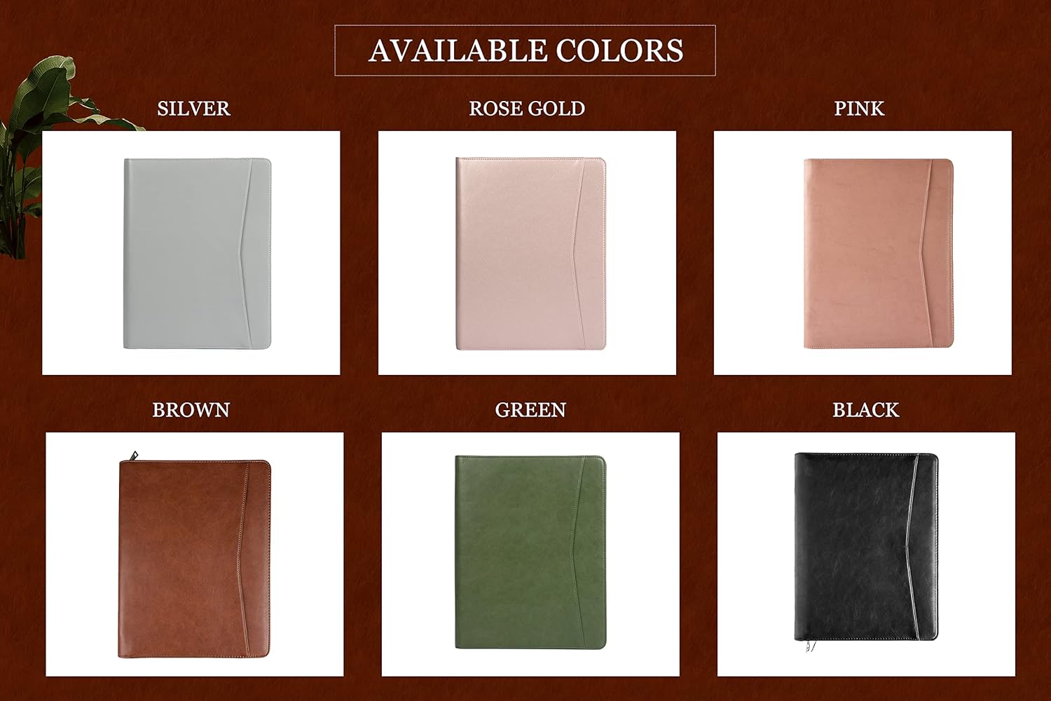 Portafolio de cuero personalizado con cremallera, cartera de negocios profesional con soporte para bloc de escritura de letras A4US para