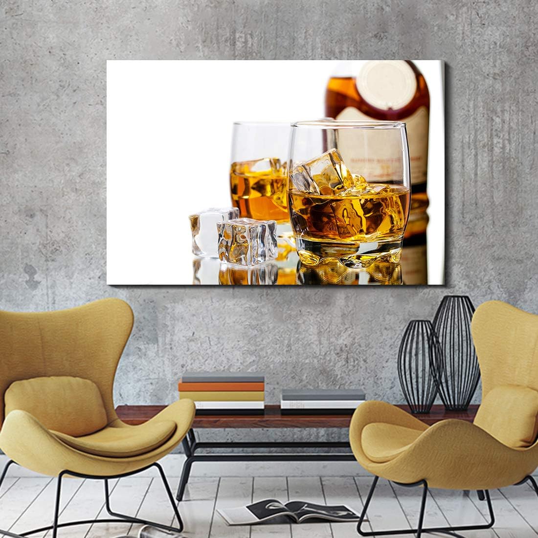 Denozer – Lienzo decorativo para pared, whisky, vino, HD, moderno, abstracto, giclée, impresiones artísticas para decoración del hogar, cocina, bar,