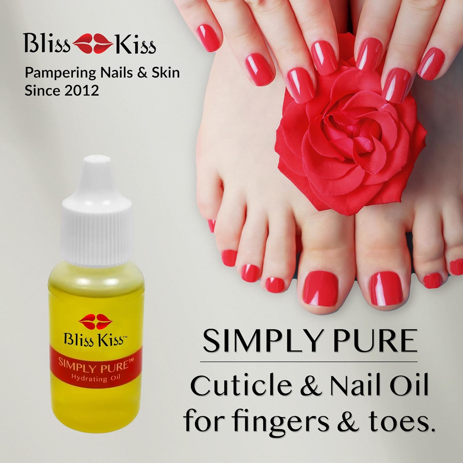Bliss Kiss  Sin fragancias  Cutiagotas de aceite de uñas con vitamina E y jojoba, fortalecedor de uñas, tratamiento de crecimiento de uñas para