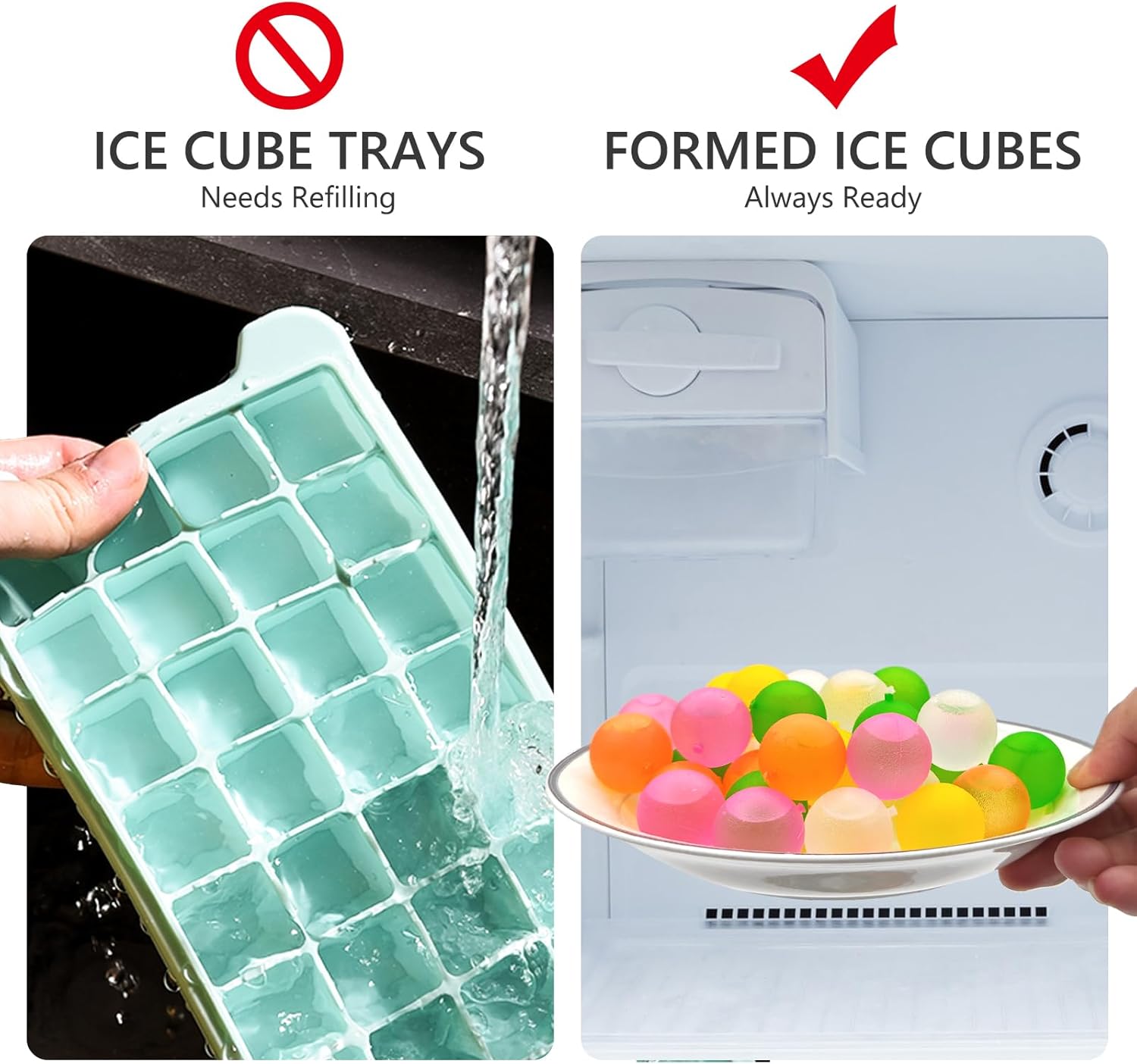 Paquete de 40 cubitos de hielo de plástico reutilizables para bebidas como whisky, vino o café, para mantener tu bebida fría durante más tiempo, se
