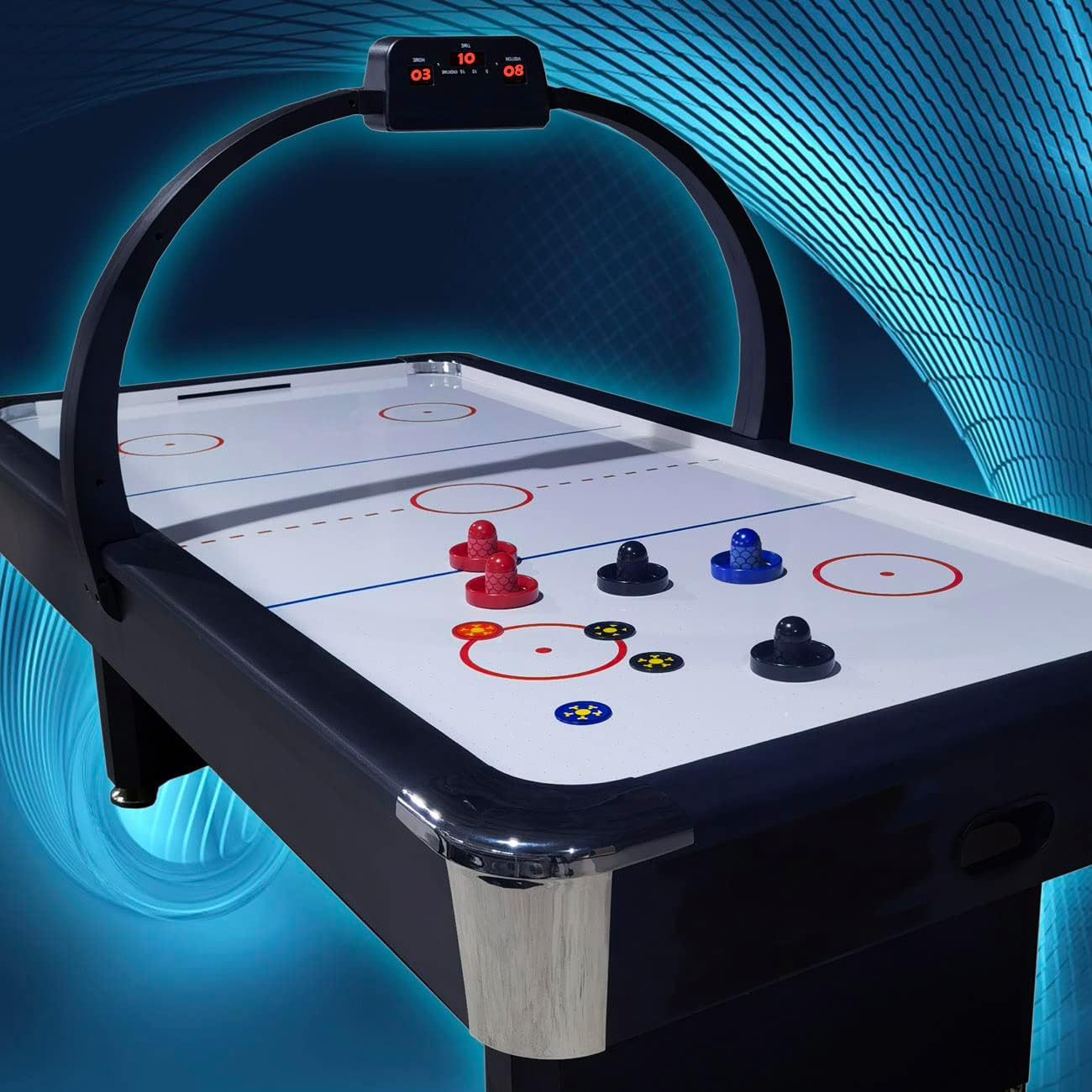 Empujadores de hockey de aire y discos de hockey de aire, huelguistas antideslizantes y discos dinámicos para juego de mesa de hockey de aire para
