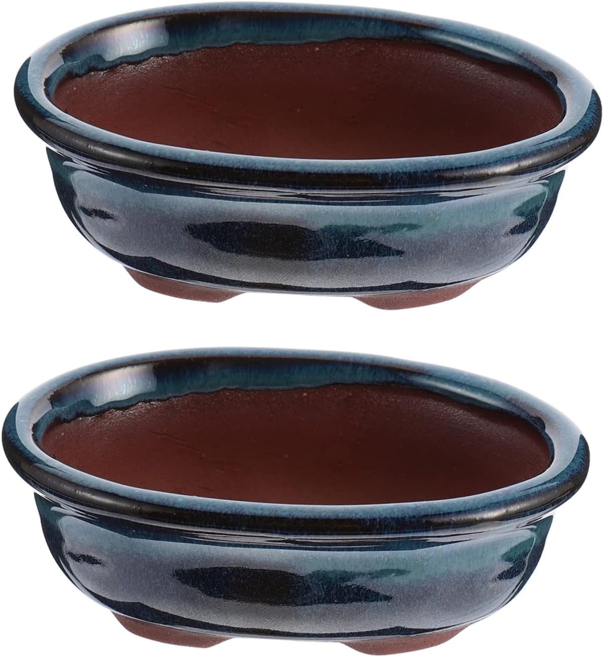 Yardwe Maceta de arcilla morada, decoración de Chinoiserie, maceta de cerámica, macetas de escritorio, macetas para decoración de Navidad, macetas