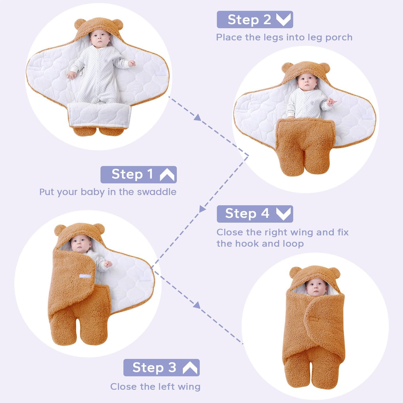 FUNUPUP Manta de bebé para niños recién nacidos de 3 a 6 meses, 2.5 TOG suave y cálida para bebé, manta de recepción de oso lindo para recién nacido