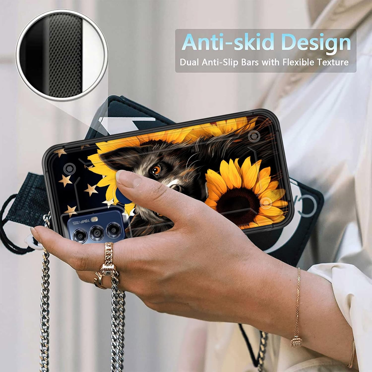 wiaekosef Funda para Motorola Moto G PureG Power 2022G Play 2023, resistente de doble capa de policarbonato duro y silicona suave resistente a