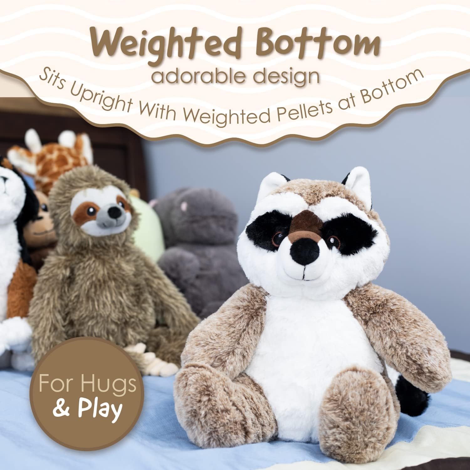 Squirrel Products Cuddle Mates – Peluche de mapache de 11 pulgadas