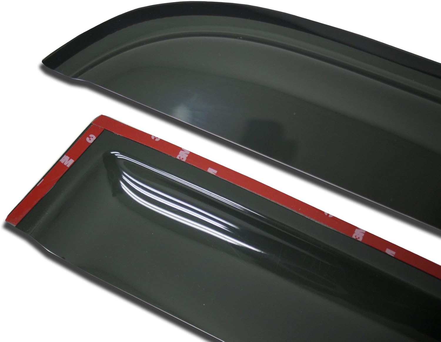 TuningPros WSVT2-225 Techo corredizo tipo 2 y montaje exterior ventana visera deflector protector de lluvia humo oscuro 3 piezas conjunto