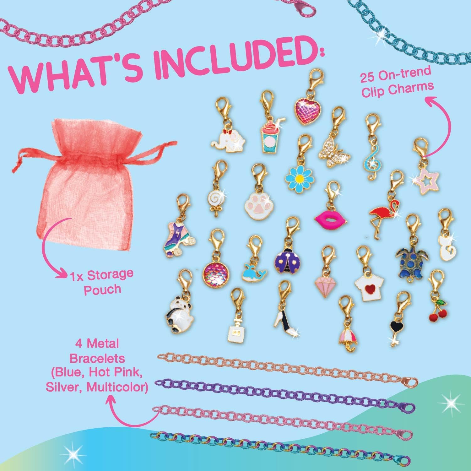 CharmWow – Kit de fabricación de pulseras para niñas, pulseras de dijes para niñas de 8 a 12 años y kit de joyería para niñas de 10 a 12 años – Gran