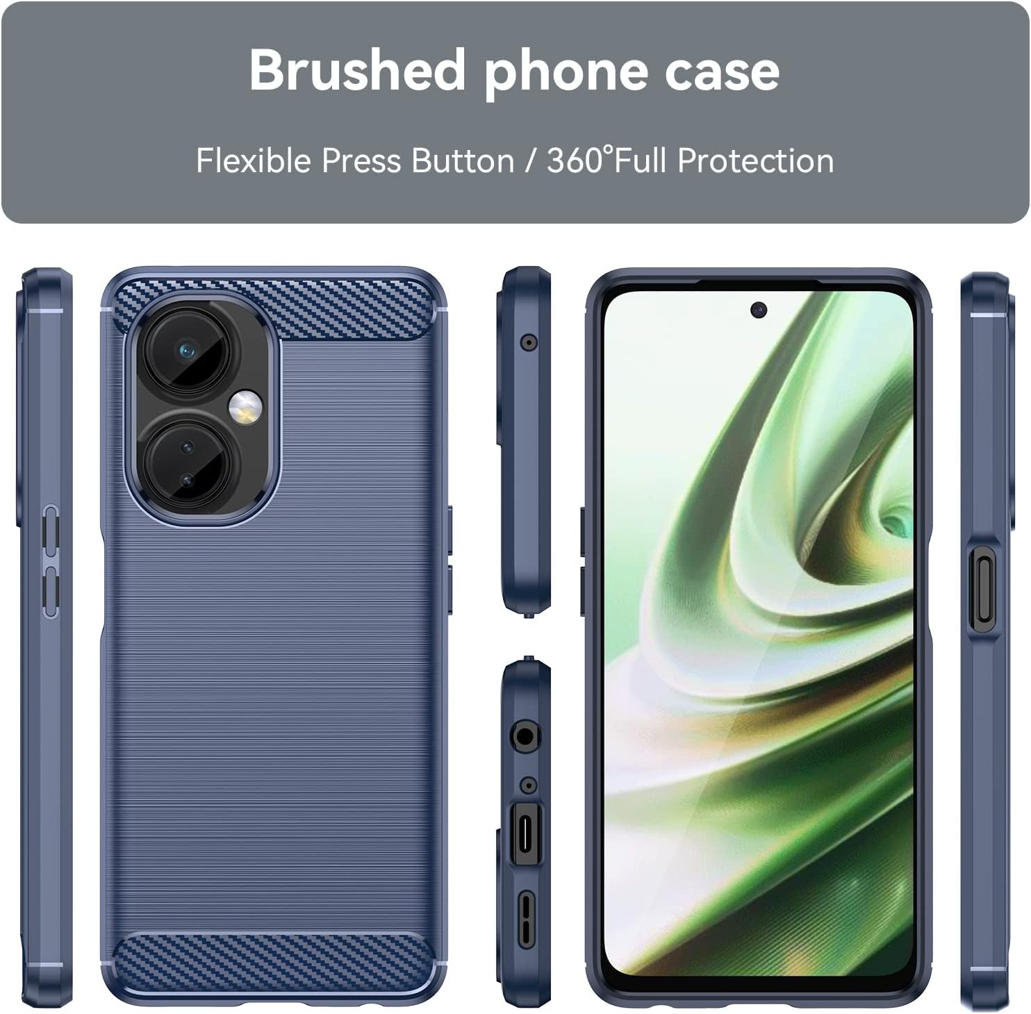 Asuwish Funda protectora de silicona para OnePlus Nord N30CE3 Lite con protector de pantalla de vidrio templado y accesorios de celda para OnePlus N