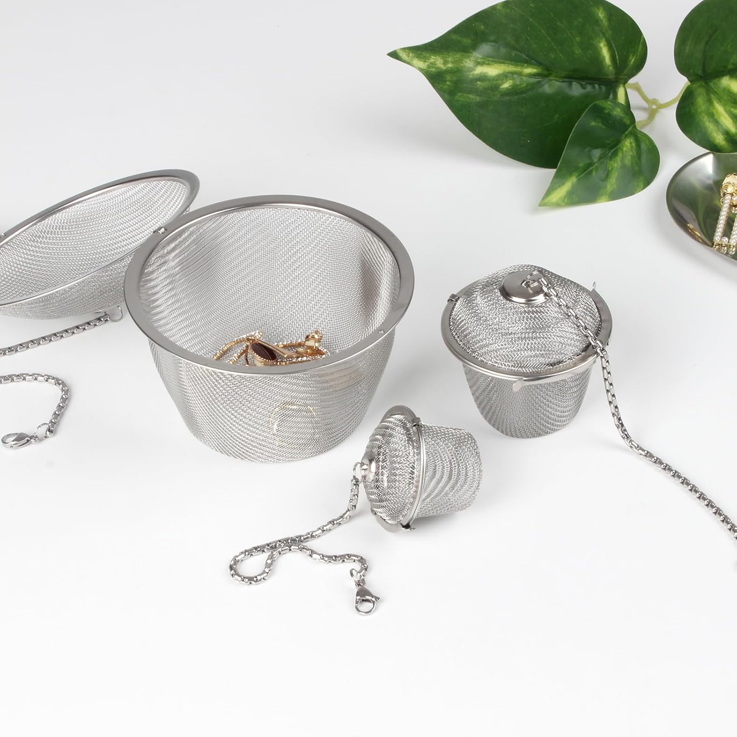 Cestas de limpieza ultrasónicas, alambre de acero inoxidable, cesta de malla ultrasónica con cerradura y gancho, anillo de joyería, reloj de joyería