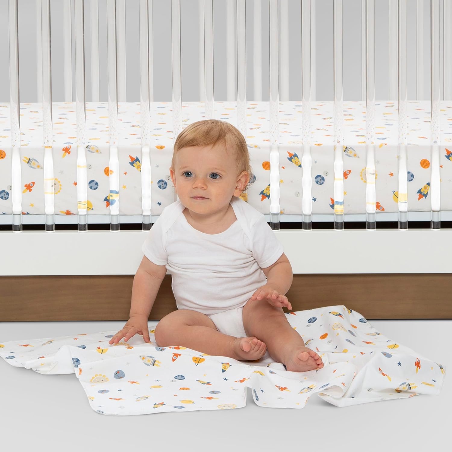 Delta Children Sábanas bajeras para cuna para niñas y niños, sábana para cuna estándar para colchón de cuna y de niño pequeño, 28 x 52 pulgadas