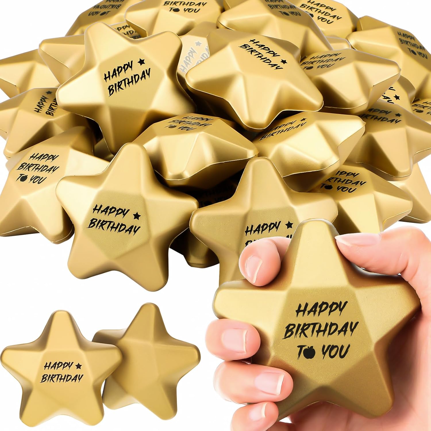 24 bolas de estrés de estrella de 3.1 pulgadas, mini bola de espuma de estrella dorada, juguetes para aliviar el estrés a granel, regalos para
