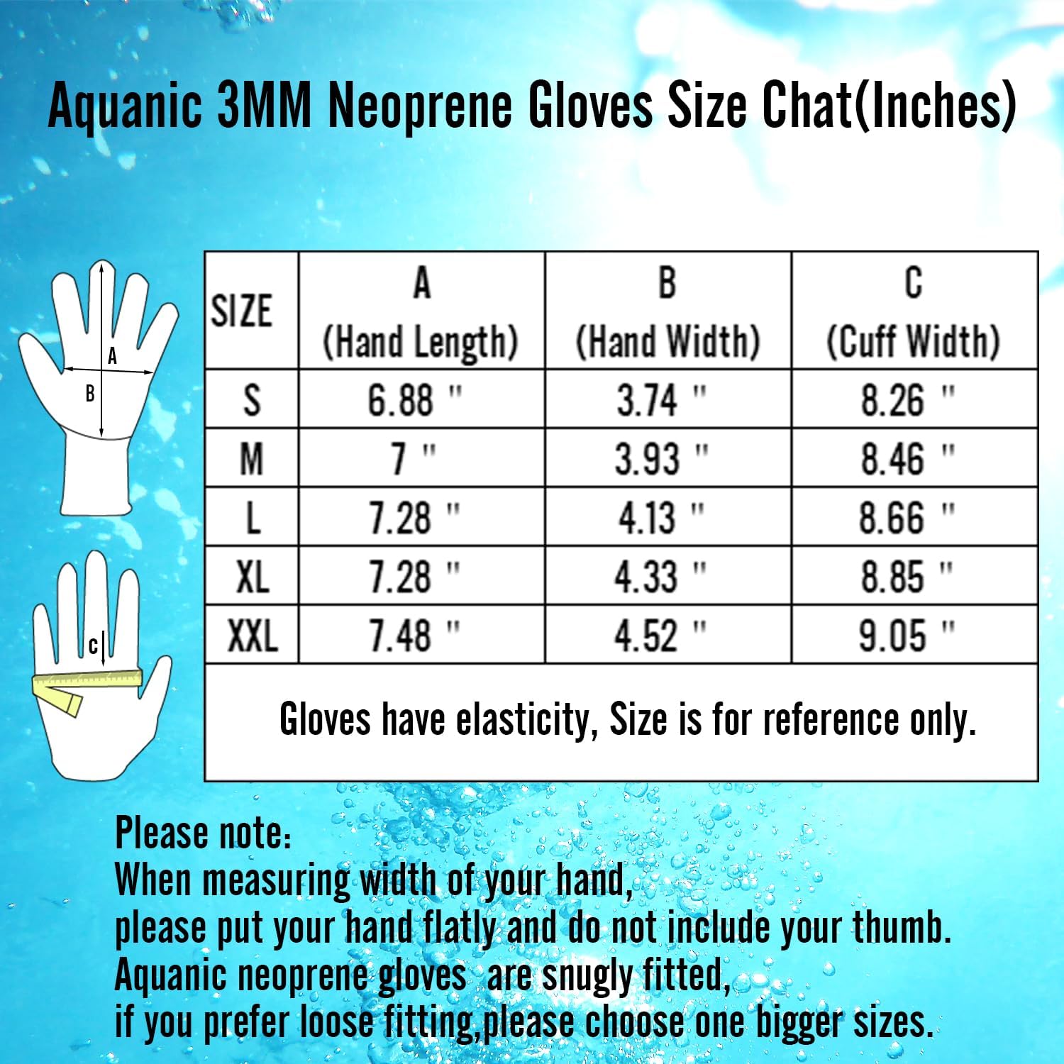 nitescuba Guantes de buceo para hombre, guantes de neopreno para agua, 0.118 in, con correa ajustable para la cintura, para esnórquel, kayak, remo