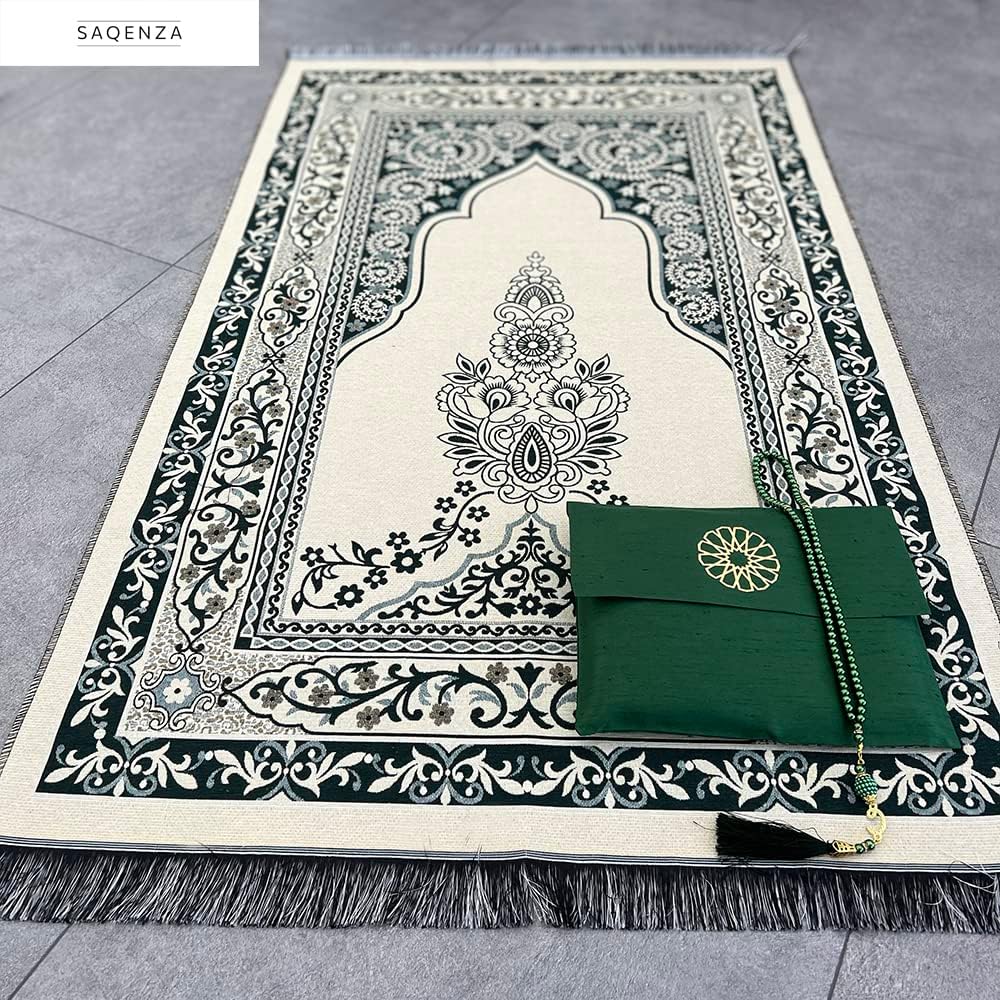 Alfombra de oración musulmana  Tapete de oración con bolsa de viaje, cuentas de oración  Regalos musulmanes  Regalos de Ramadán para hombres,