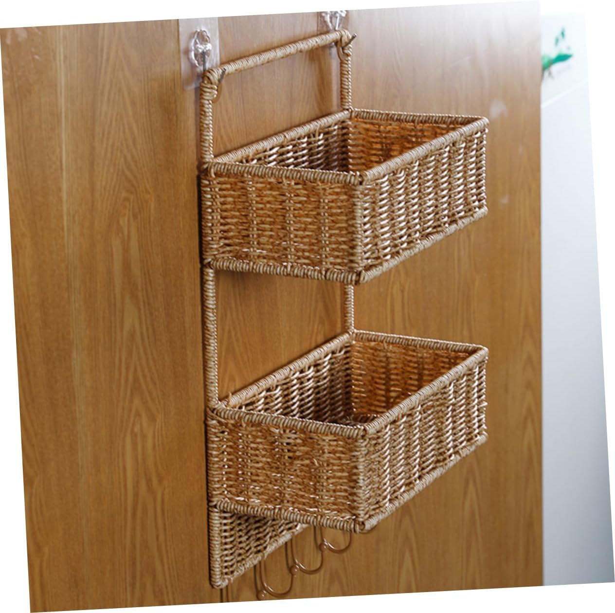 BESTOYARD Cesta de almacenamiento Organizador de baño para cocina, estante montado en la pared, cesta de frutas, cestas tejidas cestas colgantes