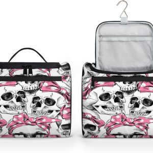 Skull Fun Style Toiletry Bag for Women Travel Makeup Organizer with Hanging Hook Traveling Cosmetic Bags for Toiletries Accessories Skull Fun Style Toiletry Bag for Women Travel Makeup Organizer with Hanging Hook Traveling Cosmetic Bags for Toiletries Accessories
