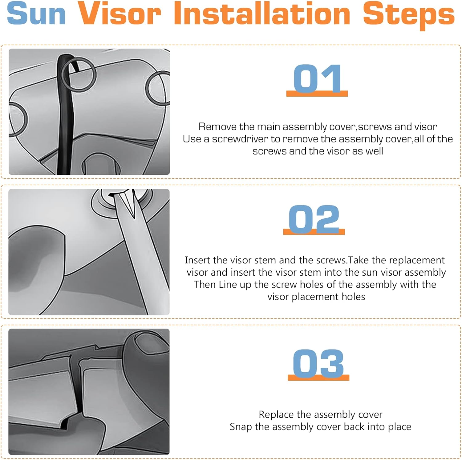 Visera solar izquierda del lado del conductor con luz para Toyota Highlander 2008 2009 2010 2011 2012 2013 montaje de visera, repuesto