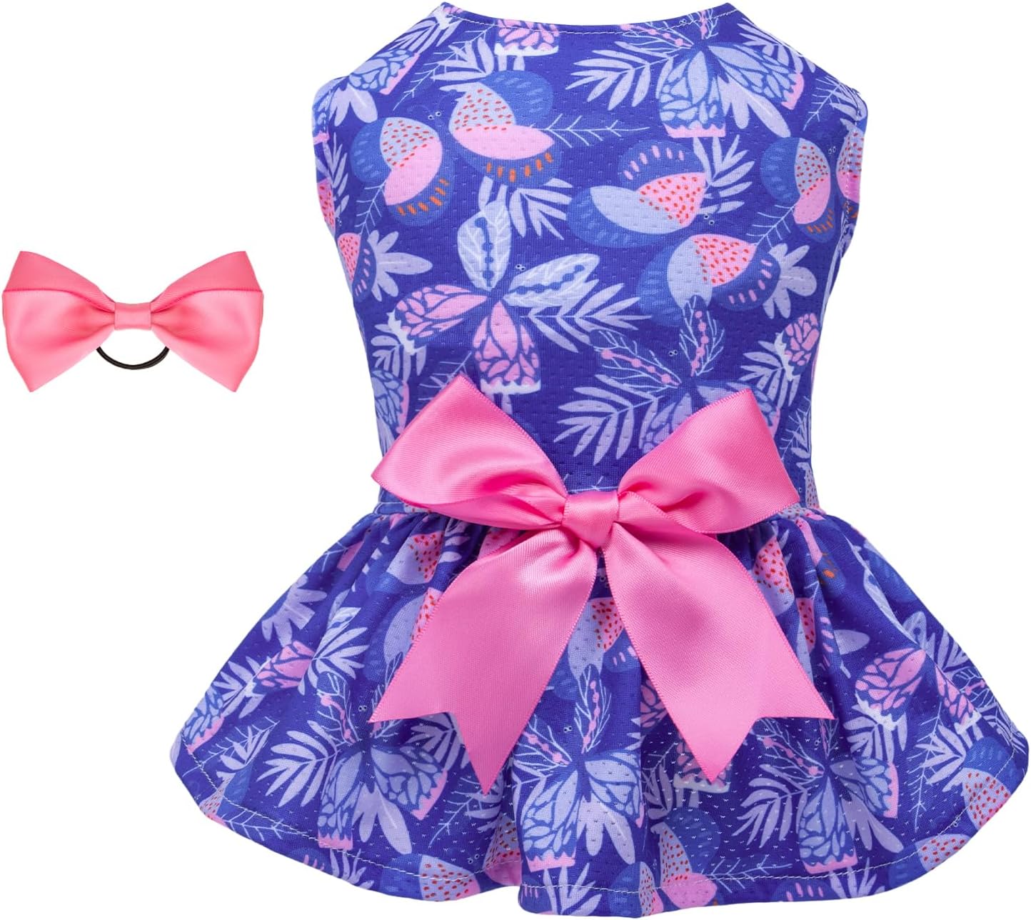 CuteBone Vestido de perro mariposa para niña, falda de cachorro, traje de gato, ropa para mascotas para perros pequeños, disfraz de cumpleaños, BF25M