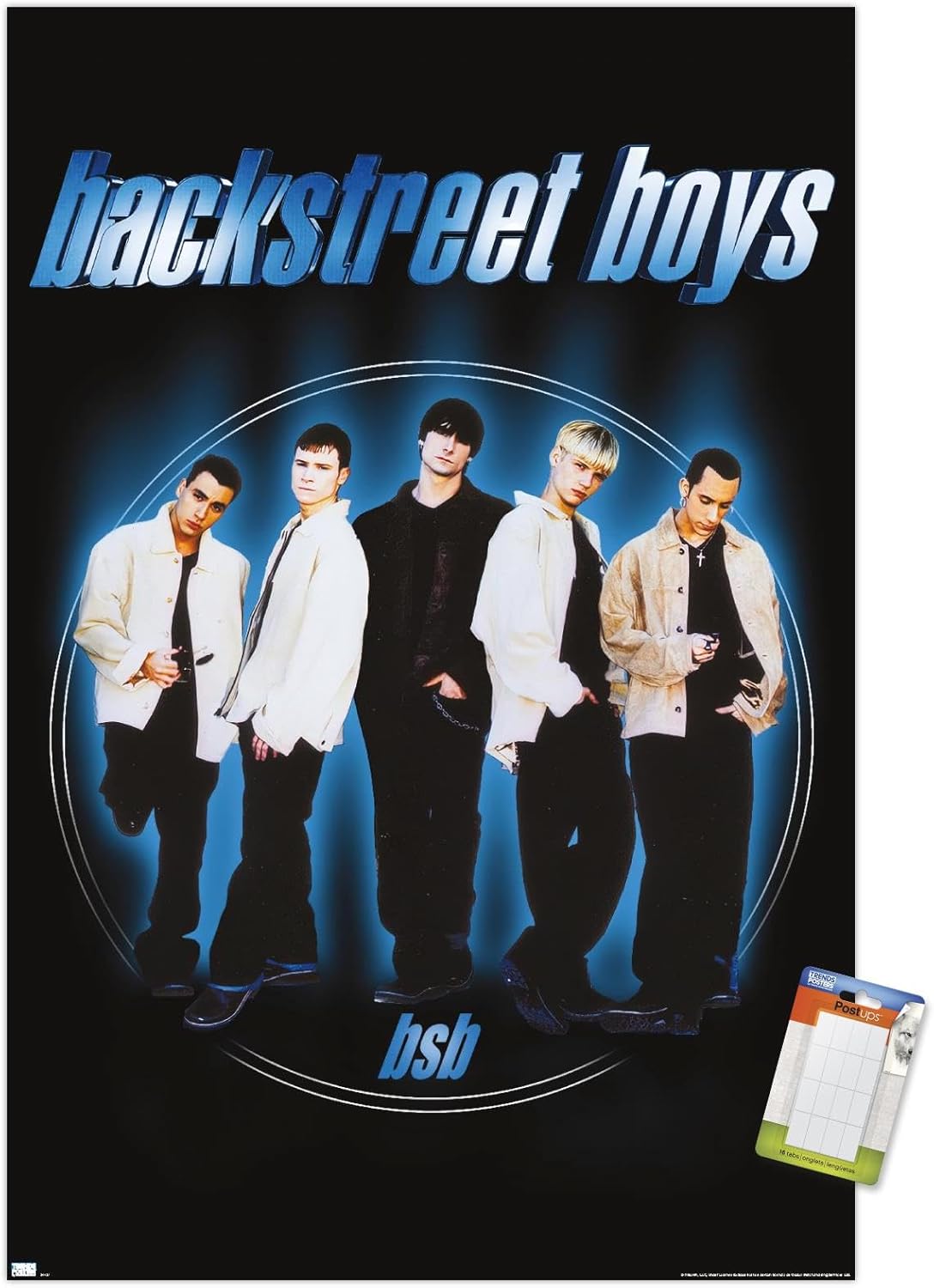 Trends International Backstreet Boys – Póster de pared circular, 22.37 x 34.00 pulgadas, paquete de póster y montaje prémium