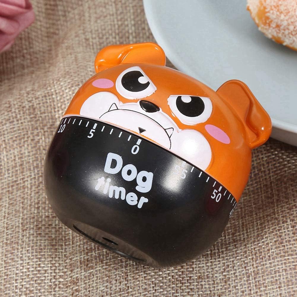 Temporizador de cocina mecánico con forma de perro lindo temporizador de cuenta regresiva de 55 minutos, no requiere batería, reloj de cocina,