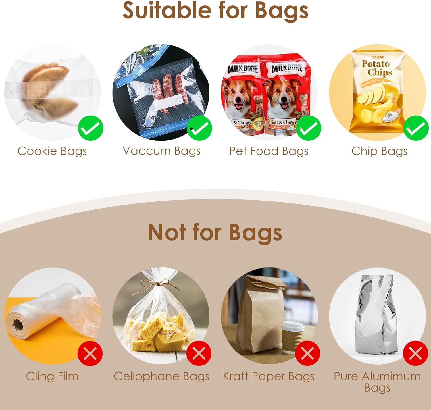 ODSD Mini sellador de bolsas 2 unidades, sellador térmico de bolsas 2 en 1 con cortador, máquina de resellar bolsas de mano portátil para bolsas de