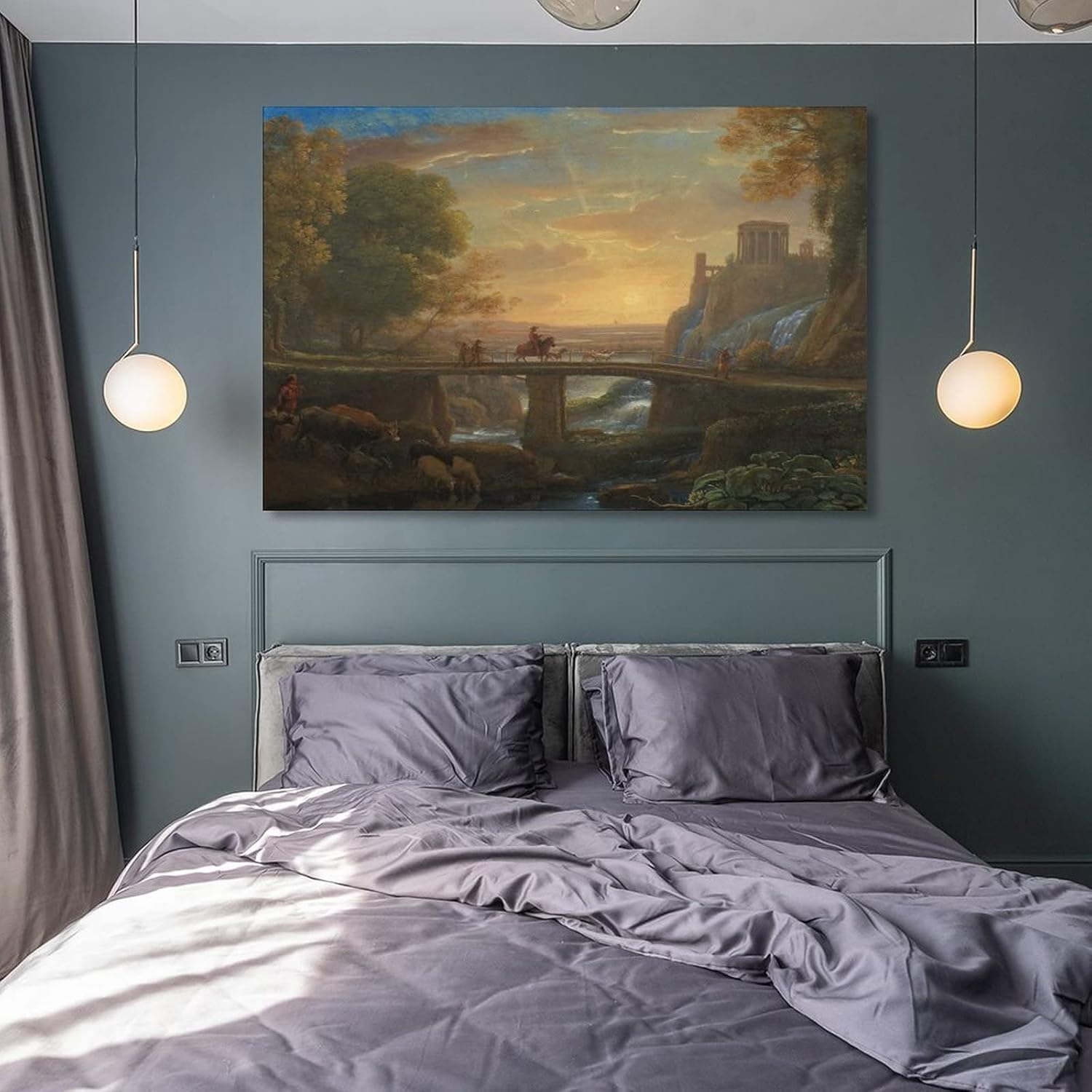 Claude Lorrain 1600 82 Claude Lorrain 16 – Landscape with An Imaginary View of Tivoli 1642 (oil on C Canvas Art Poster And Wall Art Picture Print