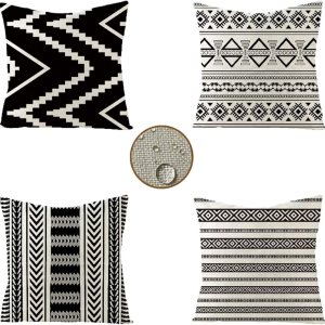 Juego de 4 fundas de almohada para exteriores, impermeables, color beige, de 14 x 14 pulgadas, decoración de granja, fundas decorativas de lino, Juego de 4 fundas de almohada para exteriores, impermeables, color beige, de 14 x 14 pulgadas, decoración de granja, fundas decorativas de lino,