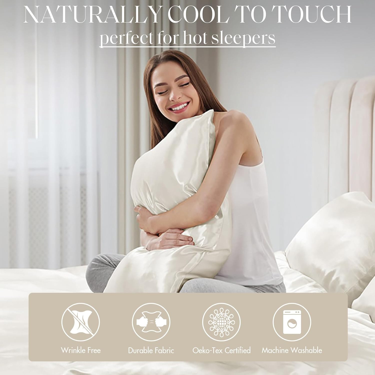 Madison Park Essentials Juego de sábanas de satén de lujo y sedoso con brillo natural, bolsillo elástico de 14 pulgadas para colchones de hasta 16