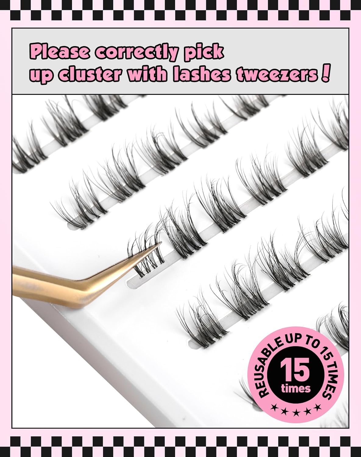 DY20 – Extensiones de pestañas individuales en racimo de visón natural, pequeñas y medias pestañas postizas 34, extensiones de pestañas postizas