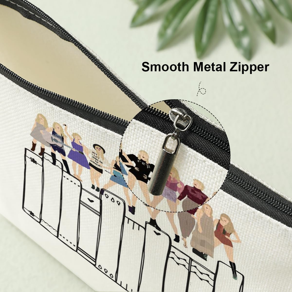 Bolsa de maquillaje inspirada en TS Fans Decoración de libros para amantes de la música, blanco671