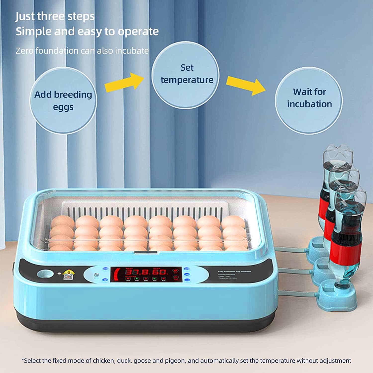 12 incubadoras de huevos para pollos, incubadora automática para incubación de huevos, máquina de criar pollo con giro automático de huevos, adición