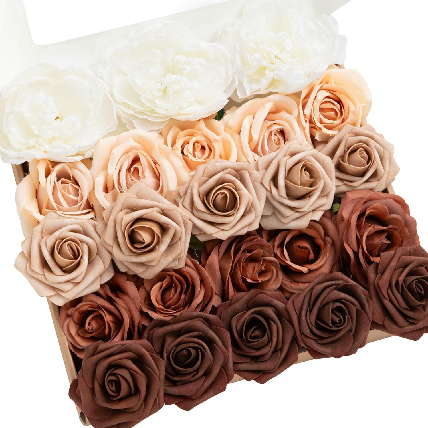 Ling’s Moment Flores artificiales, peonías de seda falsas, rosas de espuma sintética para bricolaje, ramos de boda, centros de mesa, arreglos de