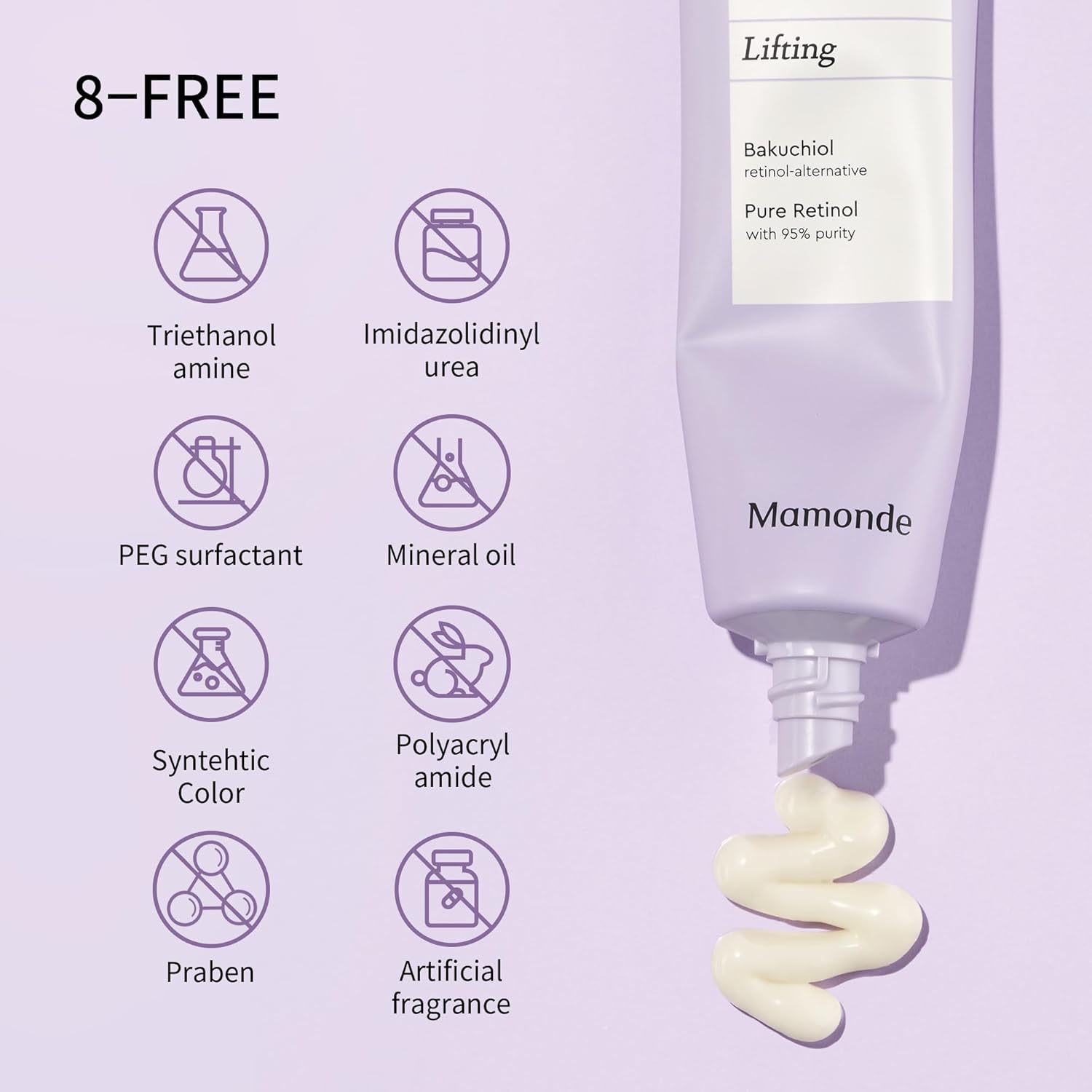 Mamonde Bakuchiol – Crema de retinol con 95% de retinol puro, crema diaria coreana de retinol para calmar, hidratar