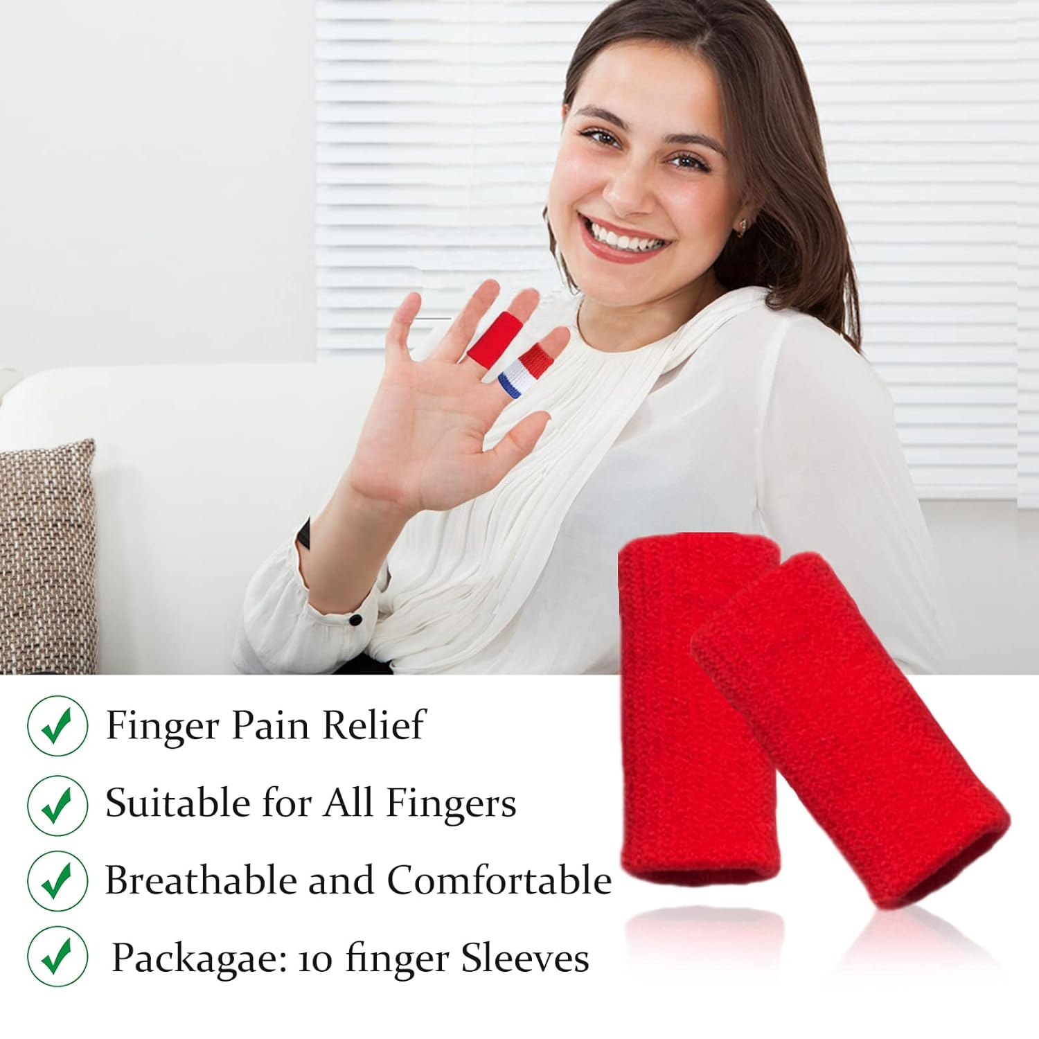10 fundas de compresión para dedos, protectores de manga para los dedos, soporte para el pulgar para el dedo gatillo, artritis, hinchazón,
