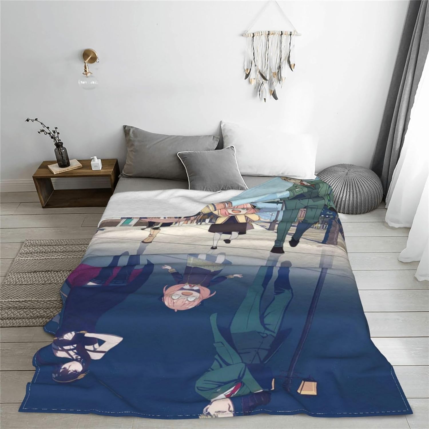 Manta Kawaii para mujer, manta gruesa y suave de dibujos animados adecuada para cama, sofá, asiento trasero, viajes, camping, anime japonés, S-PY,