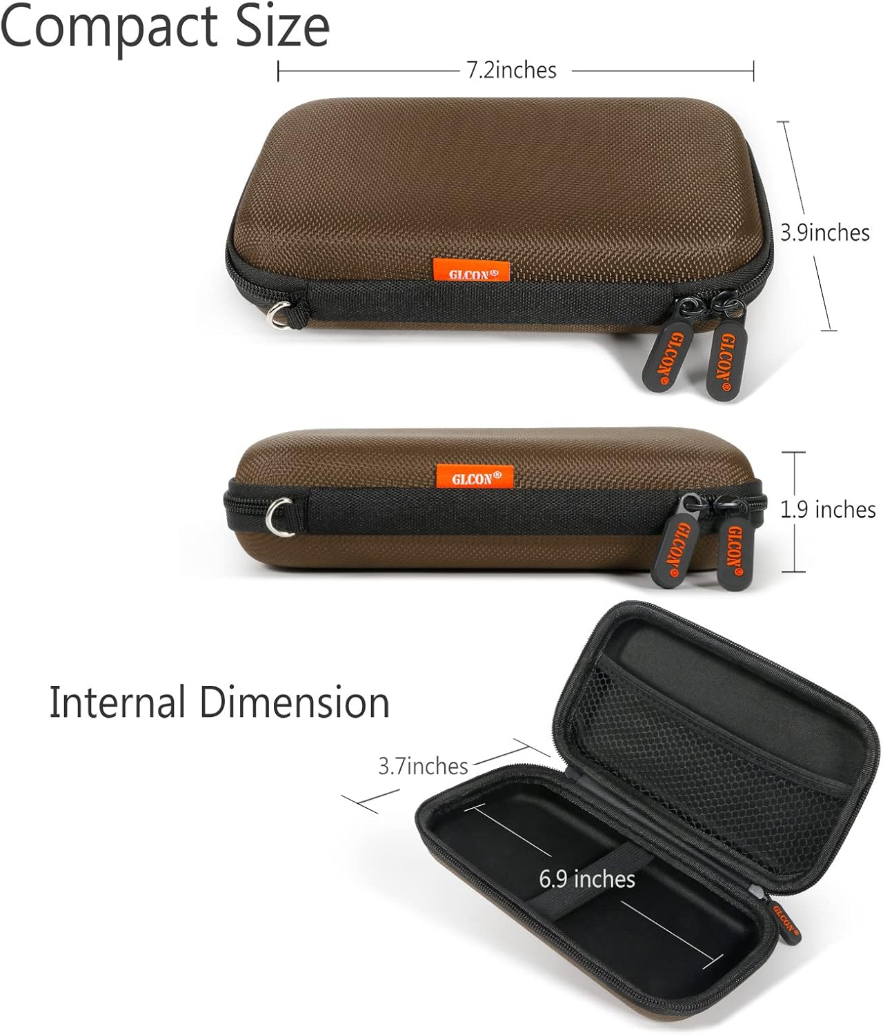 GLCON Estuche electrónico organizador de cables de viaje a prueba de golpes, funda de transporte dura de EVA para banco de energía, disco duro,