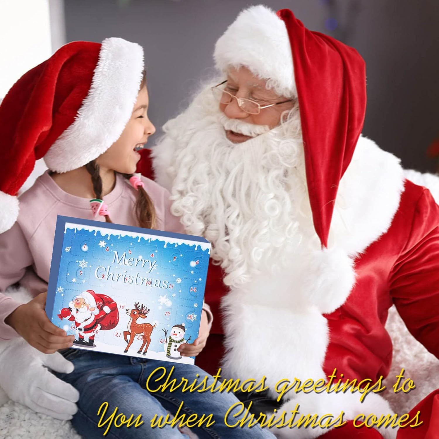 Countdown Day – Caja de pulsera para niños de Papá Noel, juego de bricolaje con la llegada de las vacaciones, caja de regalo, calendario de pared de
