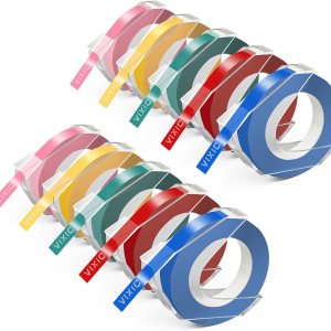 Paquete de 10 cintas autoadhesivas para etiquetas en relieve Dymo Xpress 1540 1550 1570 Office Mate II 12965 DYM12966 etiquetas en relieve, 38 Paquete de 10 cintas autoadhesivas para etiquetas en relieve Dymo Xpress 1540 1550 1570 Office Mate II 12965 DYM12966 etiquetas en relieve, 38