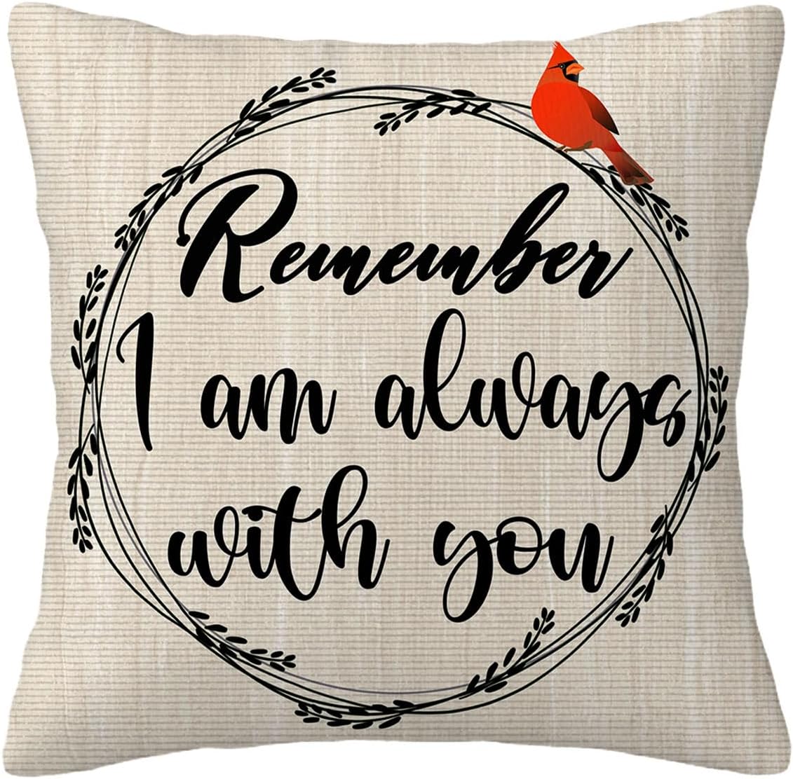 Fundas de almohada Remember I Am Always with You Cardinal – Fundas de almohada súper suaves de 18 x 18 pulgadas, funda de cojín cuadrada para