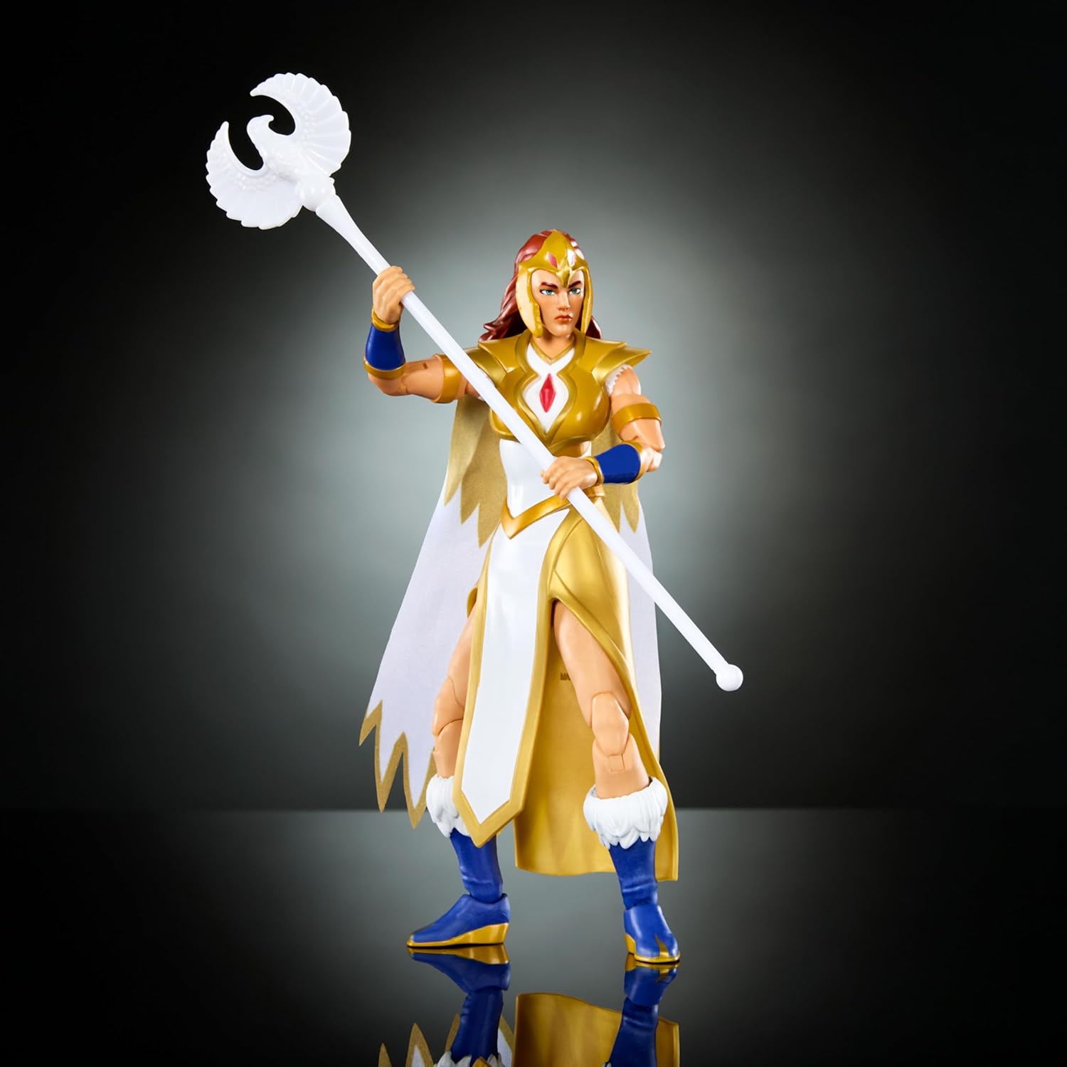 Masters of the Universe Revolution Masterverse Sorceress Teela Figura de acción, coleccionable de lujo con 30 articulaciones, bastón eléctrico y