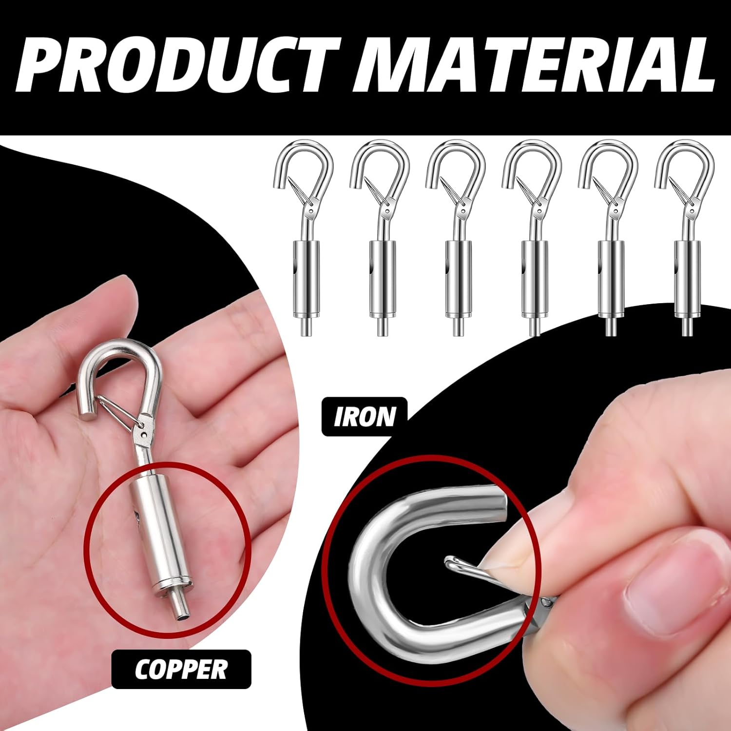 Zonon 20 piezas de tensión de gancho y ojo portátiles para 125-116 galvanizado304316 cuerda de cable de acero inoxidable colgante de luz accesorios