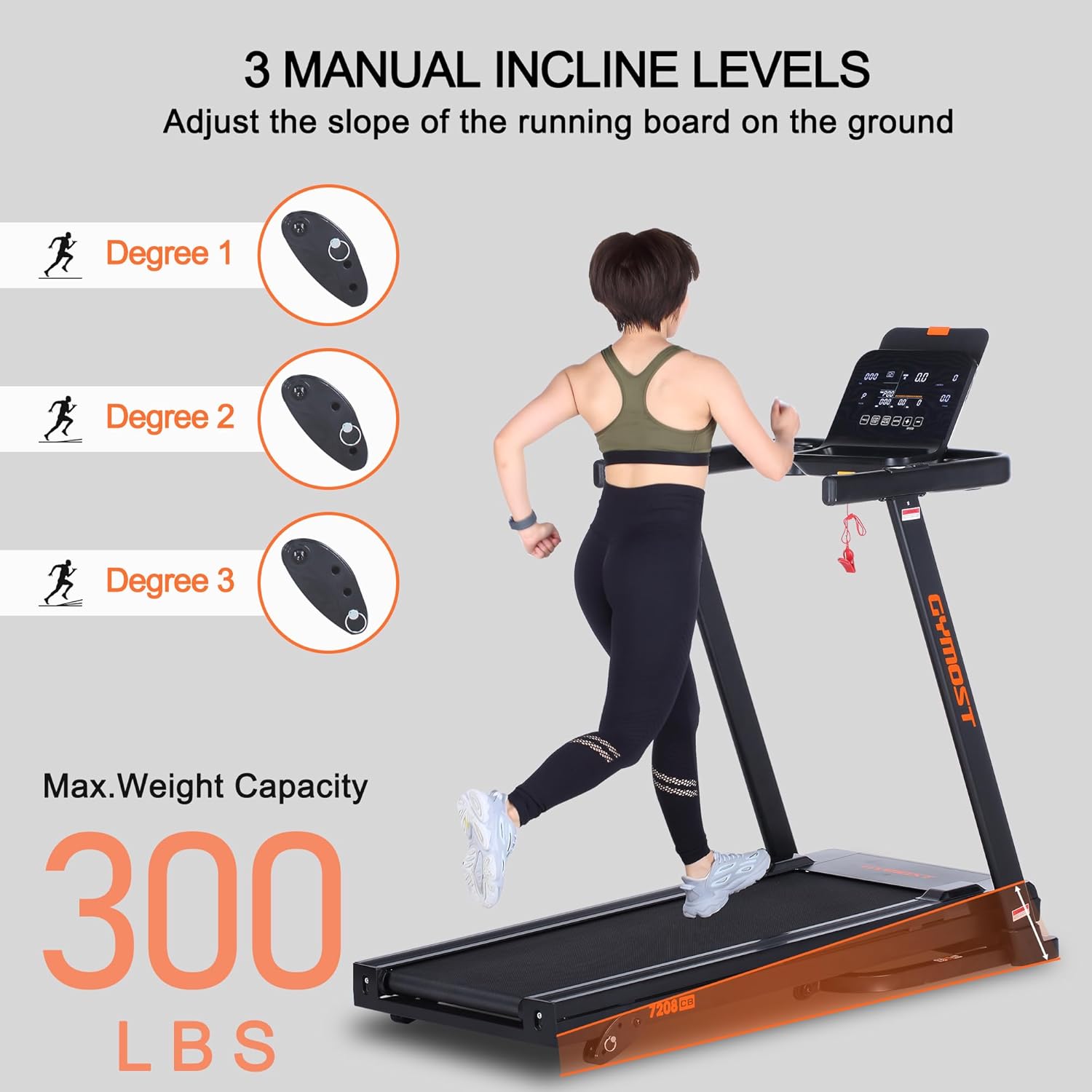 Cintas de correr para el hogar, caminadora plegable con pantalla LCD, cinta de correr inclinada de 300 a 350 libras, capacidad de peso para caminar