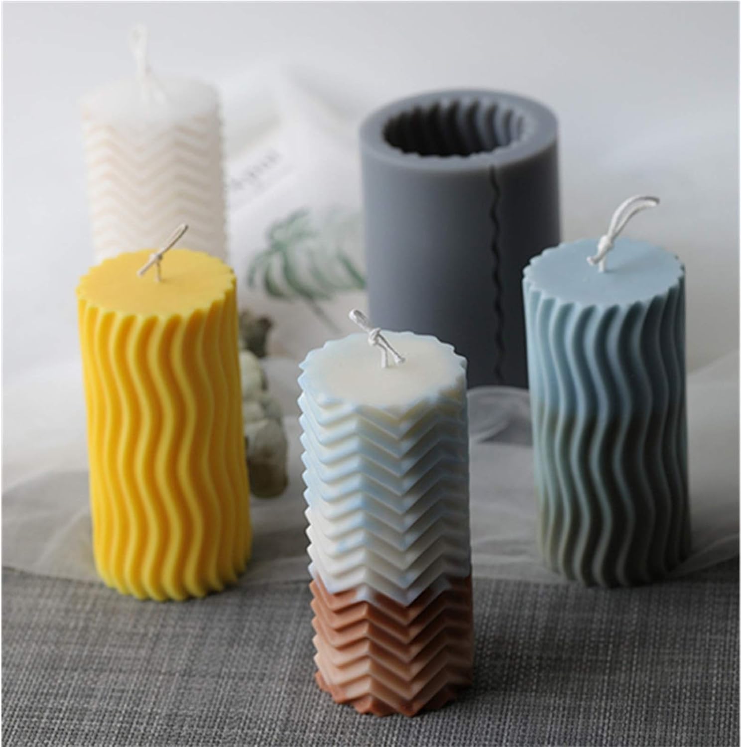 Moldes de silicona cilíndricos creativos, moldes para hacer velas, moldes de velas perfumadas de silicona para manualidades o moldes de jabón para